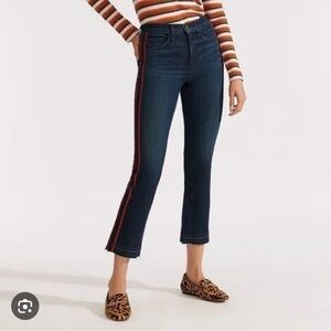 Veronica beard Carolyn baby boot midnight red stripe crop jeans size 0/25